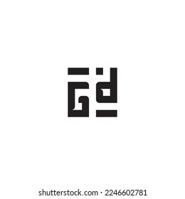 Logo retro de concepto cuadrado de GD en un diseño profesional de alta calidad que se imprimirá en cualquier medio impreso