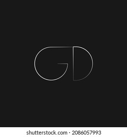 GD text written with stroke thin stroke