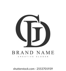 GD trendy logotype template. Initial letter g and d classic font style. Creative logo for company name or identity. Vector illustration.