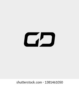 'GD' wordmark design template simple