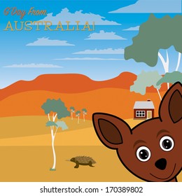 G'Day from Australia greeting card in vector format.