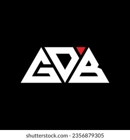 Diseño del logotipo de la letra triangular de GDB con forma triangular. Monograma de diseño del logotipo del triángulo GDB. Plantilla de logotipo vectorial de triángulo GDB con color rojo. Logo triangular de GDB Diseño sencillo, elegante y lujoso.