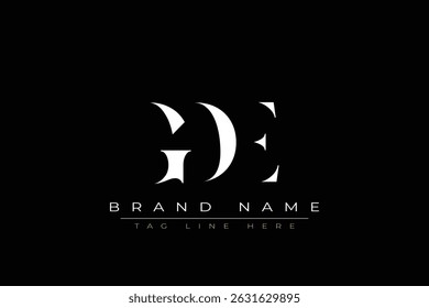 GDE abstract letter logo design. This logo is designed by three abstract letters.