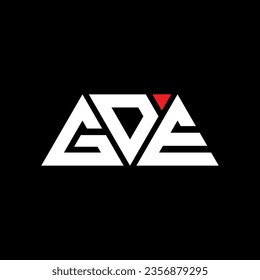Diseño del logotipo de la letra triangular GDE con forma triangular. Monograma de diseño del logotipo del triángulo GDE. Plantilla de logotipo vectorial de triángulo GDE con color rojo. Logo triangular de GDE Diseño sencillo, elegante y lujoso.
