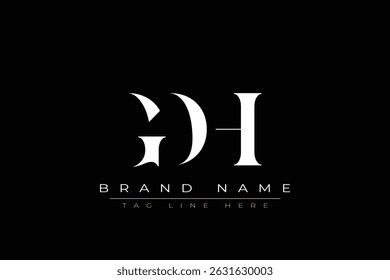 GDH design de logotipo de letra abstrata. Este logotipo é desenhado por três letras abstratas.