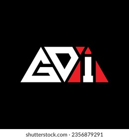 GDI triangle letter logo design with triangle shape. GDI triangle logo design monogram. GDI triangle vector logo template with red color. GDI triangular logo Simple, Elegant, and Luxurious design.