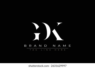 GDK abstract letter logo design. This logo is designed by three abstract letters.