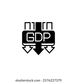 GDP Decline line icon. Universal creative premium symbol. Vector sign icon logo template. Vector illustration