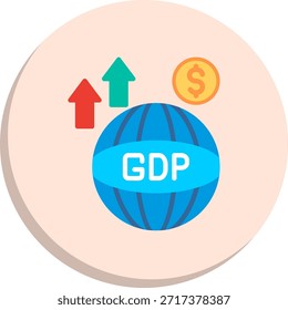 Ícone De Estilo De Círculo Plano Do Gdp