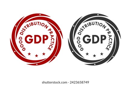 GDP - Good Distribution Practice design badge template illustration