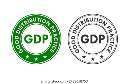 GDP - ilustración de placa de diseño de buenas prácticas de distribución