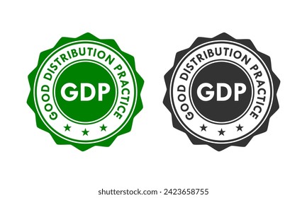 GDP - Good Distribution Practice design badge template illustration