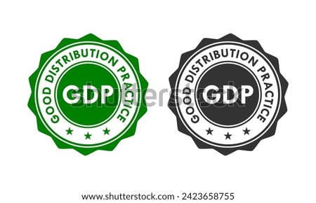 GDP - Good Distribution Practice design badge template illustration