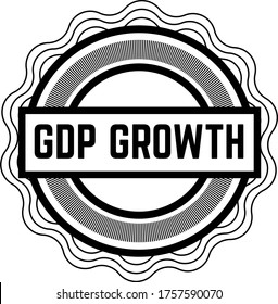 GDP GROWTH black stamp on white background. Stamps and stickers series.