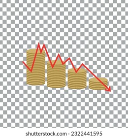 GDP Growth Could Fall Concept Design on Checkerboard Transparent Background