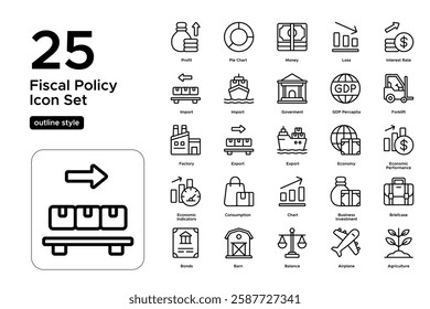 GDP Growth and Financial Health. Investment, Market Trends, and Economic Stability Icons. Vector Illustration.