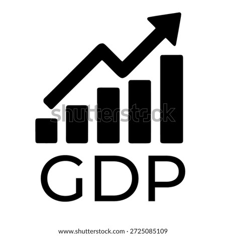GDP growth icon with bar chart