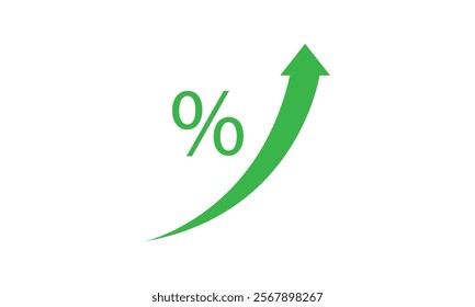 GDP high growth, green arrow up icon. Vector