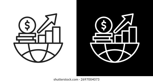 Ilustración vectorial De Estilo De Línea De Icono De Pib