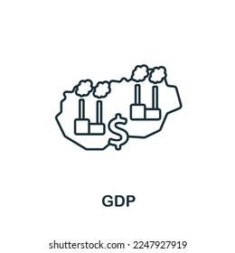 Gdp icon. Monochrome simple Stock Market icon for templates, web design and infographics