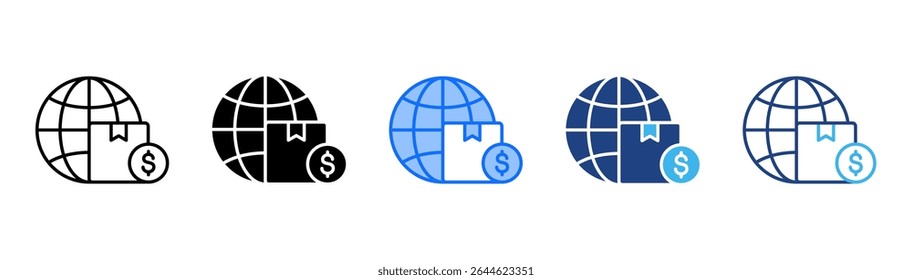 Gdp icon set multiple style collection