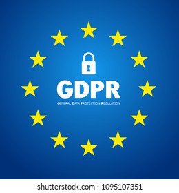 GDPR abstract background template with star.
