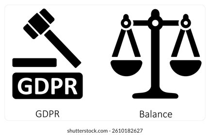 GDPR and Balance icon concept