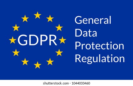 GDPR banner. General Data Protection Regulation symbol with EU flag. Vector illustration.