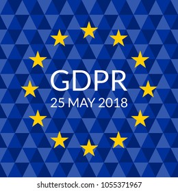 GDPR banner. General Data Protection Regulation symbol with EU flag. Vector illustration.