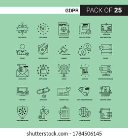 Gdpr Black Line Icon - 25 Business Outline Icon Set