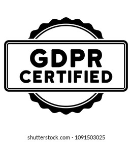 GDPR Certified seal template. Vector element with clear design for stamps and watermarks.