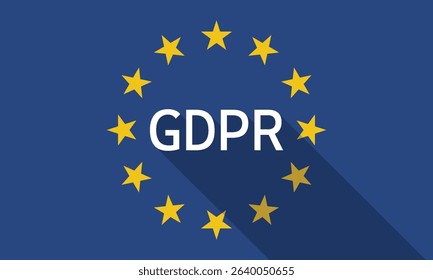 GDPR Compliance with Long Shadow on the European Union Flag.