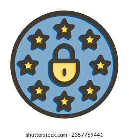 GDPR Compliance Vector Thick Line Filled Colors Icon For Personal And Commercial Use.
