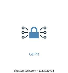 GDPR concept 2 colored icon. Simple blue element illustration. GDPR concept symbol design from GDPR set. Can be used for web and mobile UI/UX
