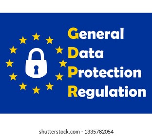 Gdpr concept, data protection, lock locked password