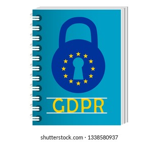 Gdpr concept, data protection, lock locked password