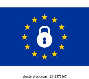 Gdpr concept, data protection, lock locked password