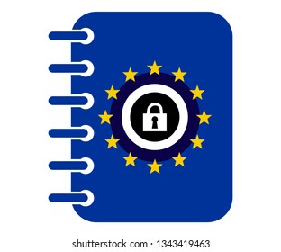 Gdpr concept, data protection, lock locked password