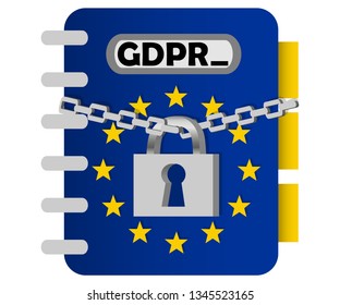 Gdpr concept, data protection, lock locked password