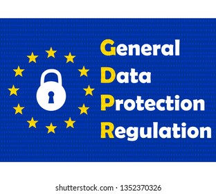 Gdpr concept, data protection, lock locked password