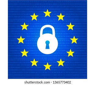 Gdpr concept, data protection, lock locked password