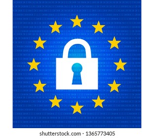 Gdpr concept, data protection, lock locked password