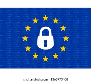 Gdpr concept, data protection, lock locked password