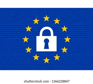 Gdpr concept, data protection, lock locked password