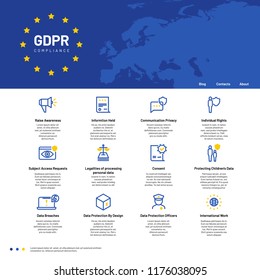 GDPR concept. General Data Protection Regulation, safety personal communication vector background. Digital regulation technology illustration