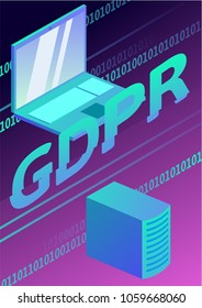 GDPR, concept illustration. General Data Protection Regulation. The protection of personal data. Vector poster.