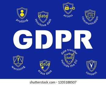 GDPR concept illustration. General Data Protection Regulation. The protection of personal data. Vector design template of website header, banner or poster.