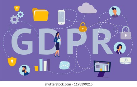 GDPR concept illustration. Idea of data protection.