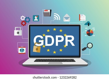 GDPR concept illustration. Idea of data protection.