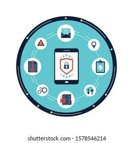 GDPR concept illustration. Idea of data protection.